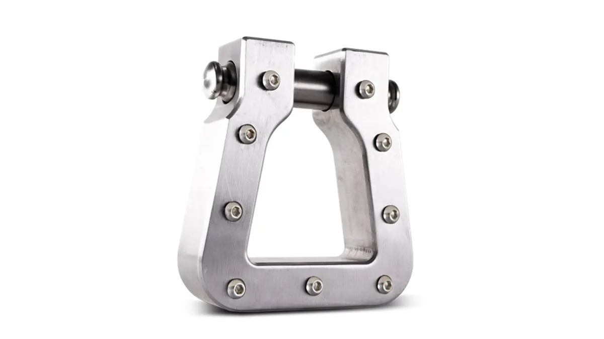 Mega D-Ring; Single; 7/8 in. Stainless Pin; Raw; Billet Aluminum; product image