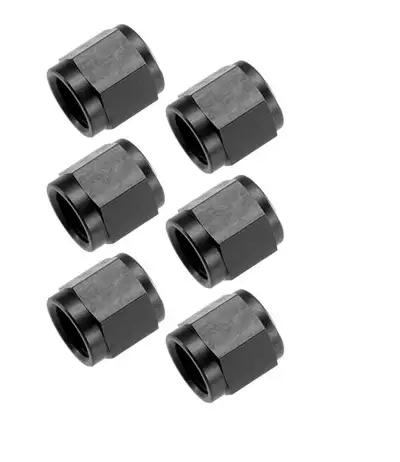 Redhorse Performance 04 An/Jic Aluminum Tube Nut 7/16 x 20 Black 6/Pkg