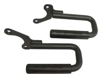 Crown Automotive Jeep Replacement 1987-1995 YJ Wrangler Grab Handle set Black Powder Coated Steel Front Grab Handle Set Mounts on Top of the Windshield Frame Includes 2 Steel Handles w Rubberized Plastic Grips