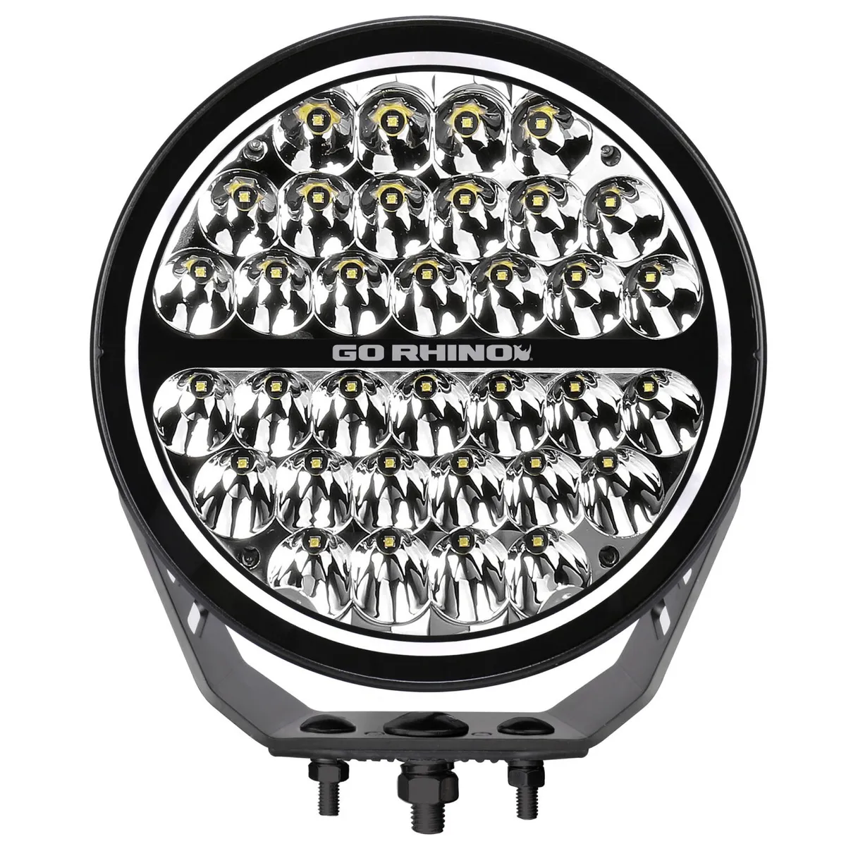 go Rhino 751700911srs Blackout Series - Maxround 9 Round LED Spot Light W/Daytime Running Lights product image
