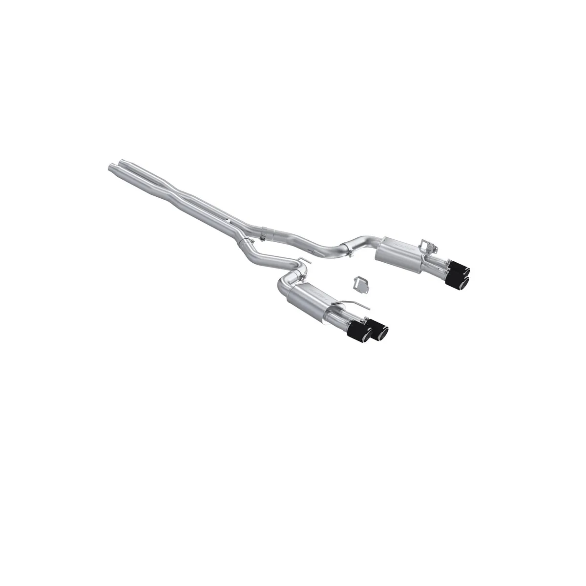 24-Up Ford Mustang GT 5.0L Armor Pro T304 Stainless Steel 3 Inch Cat-Back Dual Split Rear with Quad Carbon Fiber Tips Street Profile MBRP product image
