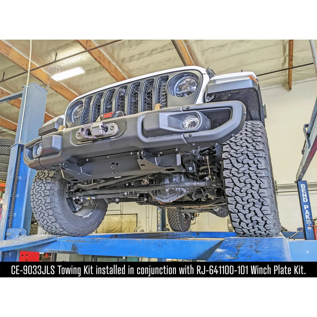 Tow Bar Mounting Kit 18-Up Wrangler JL 20-Up Gladiator w/ Steel Bumper Bolt-On Includes Mounting Plate Tow Bar Attaching Forks Hardware For Use w/ CE-9033F RockJock 4x4 product image