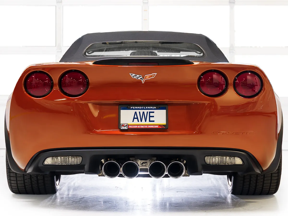 AWE Touring Edition Axleback Exhaust for C6 Chevrolet Corvette 6.0L (2005-2007) and 6.2L (2008) - Diamond Black Tips 3015-43660 product image