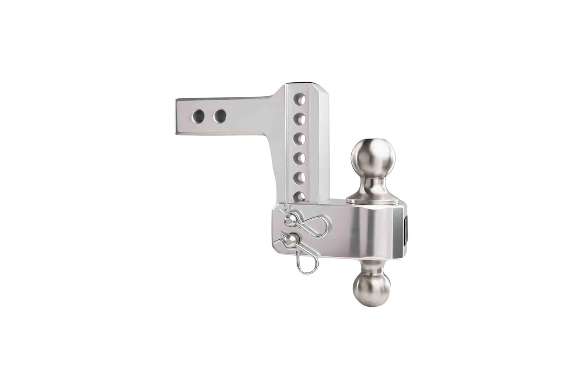 2.0" Aluminum Medium Duty 4" Drop/Rise Hitch w/ Stainless Steel Dual Ball product image