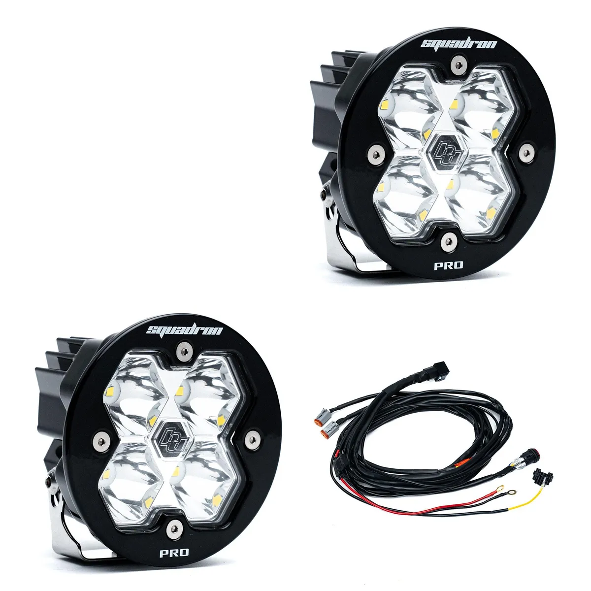 Squadron-R 2.0 Pro Black LED Auxiliary Light Pod Pair Universal Clear Spot Baja Designs product image