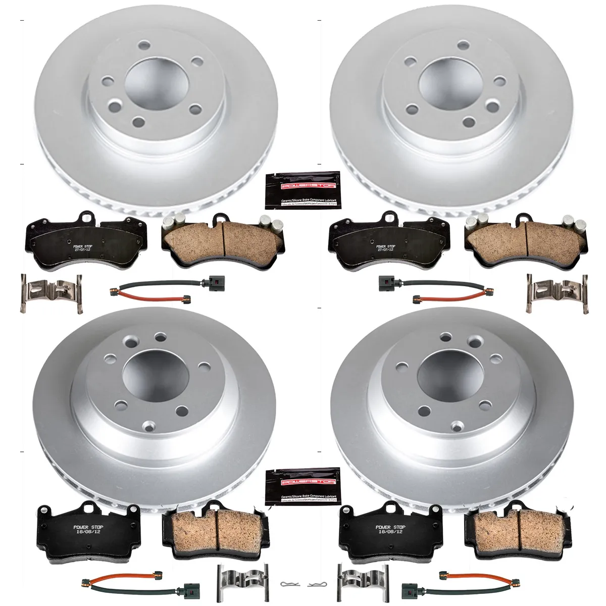 Z23 Sport Geomet Coated Rotor Kit For European Vehicles: Genuine Geomet Fully Coated Rotors; Carbon-Fiber Ceramic Pads W/Hardware; Pad Sensors product image