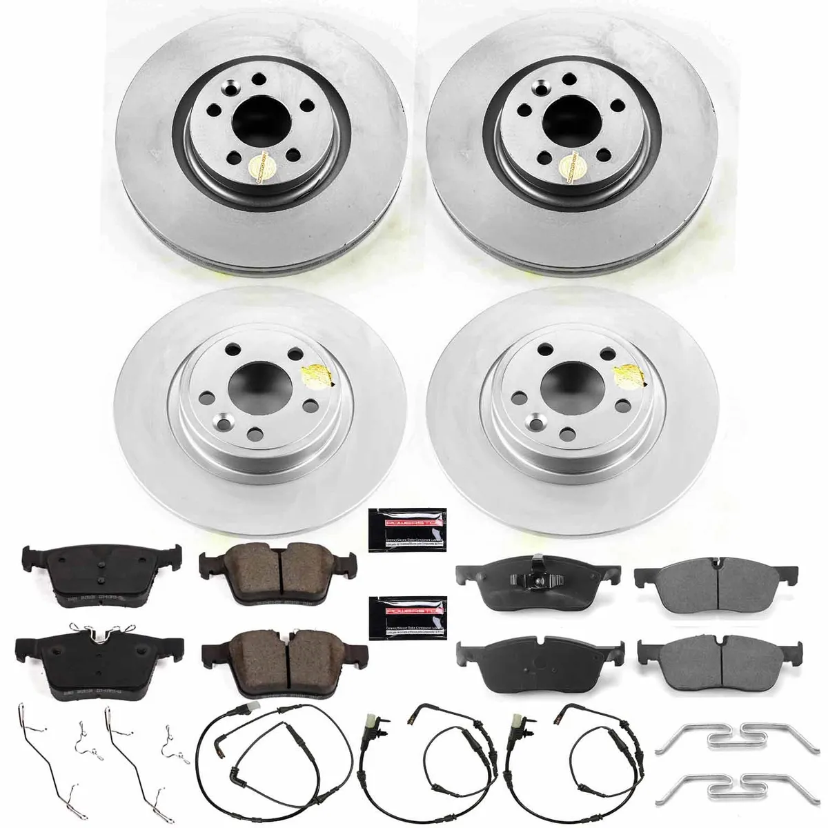 Z23 Sport Geomet Coated Rotor Kit For European Vehicles: Genuine Geomet Fully Coated Rotors; Carbon-Fiber Ceramic Pads W/Hardware; Pad Sensors product image