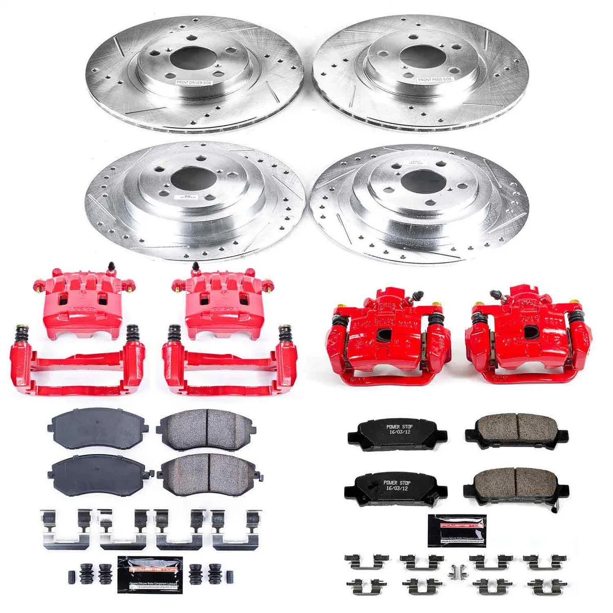 Z23 Evolution Sport Upgrade Kit: Drilled/Slotted Rotors; Carbon-Fiber Ceramic Pads; Powder Coated Calipers product image