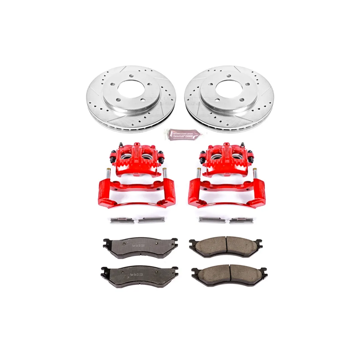 Z36 Truck/Tow Upgrade Kit: Drilled/Slotted Rotors; Carbon-Fiber Ceramic Pads; Powder Coated Calipers product image