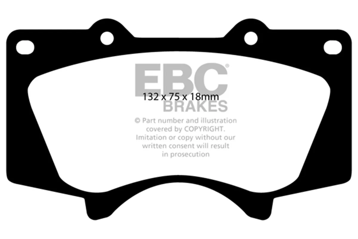 6000 Series Greenstuff Truck/SUV Brakes Disc Pads; FMSI Pad No. D976; Vented; 338mm Dia.; 68.4mm Height; 31.8mm Thick; 108mm Center Hole Dia.; Pad Dimensions: 132 x 75 x 18mm; product image