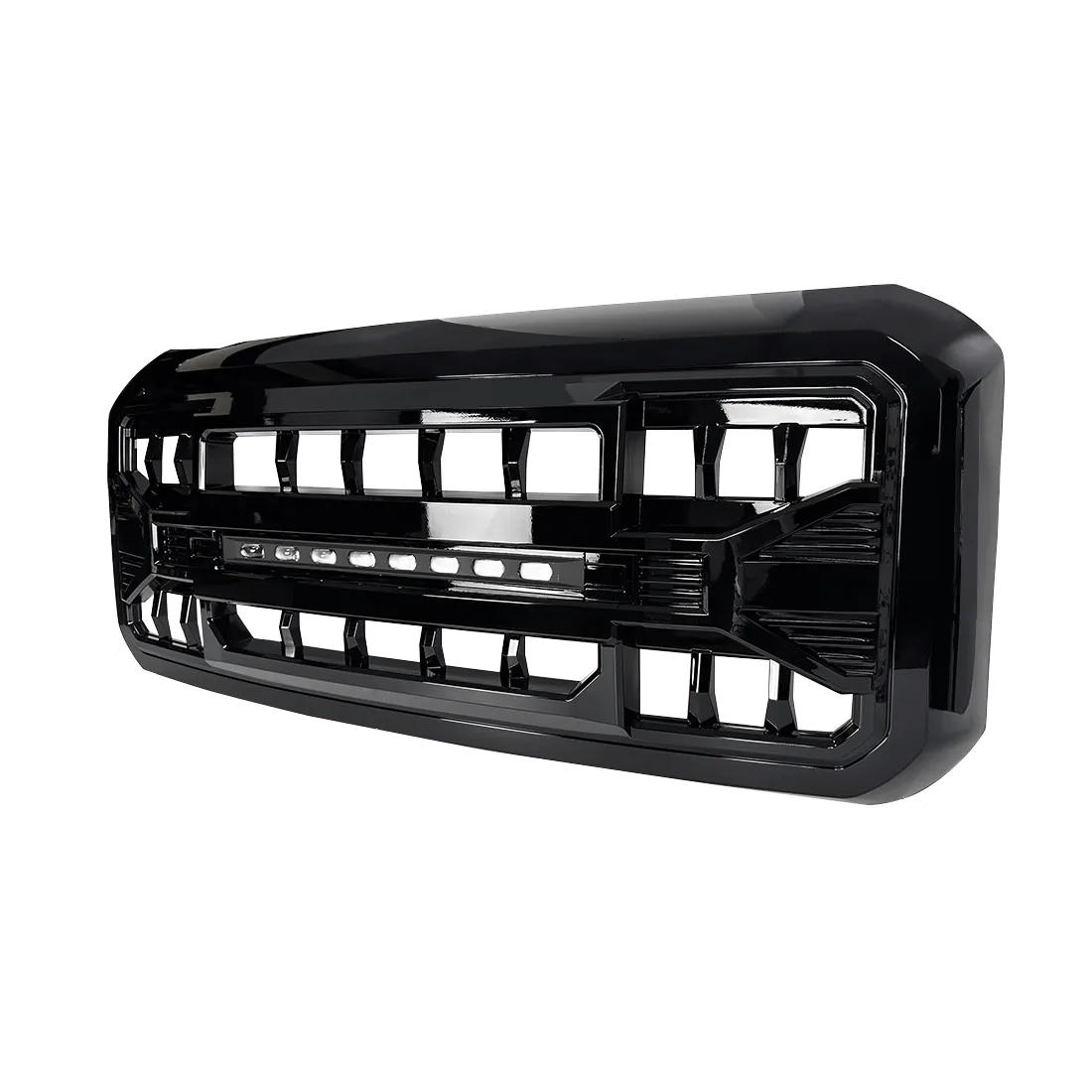 Armor Grille W/ Off-Road Lights - Glossy Black For 2011-2016 Ford F250/ 350/ 450/ 550 Super Duty product image