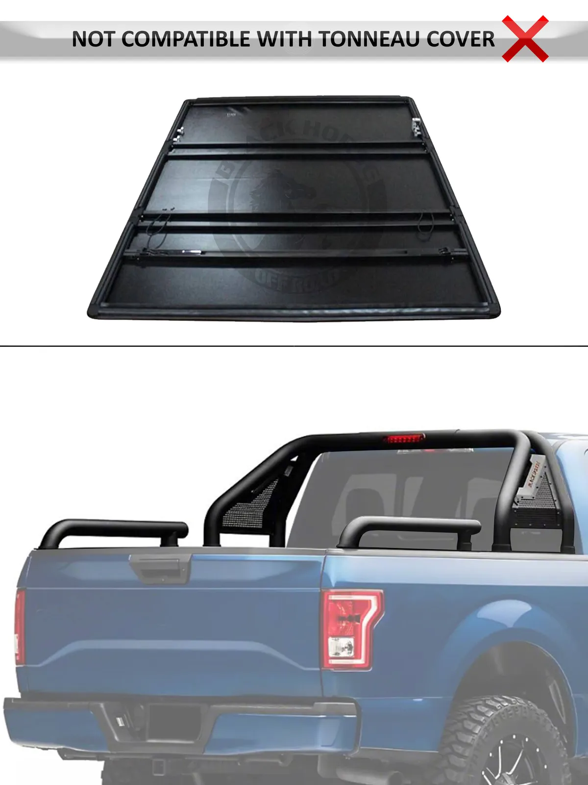 Black Horse Off Road Gladiator Roll Bar Black Steel GLRB-05B product image