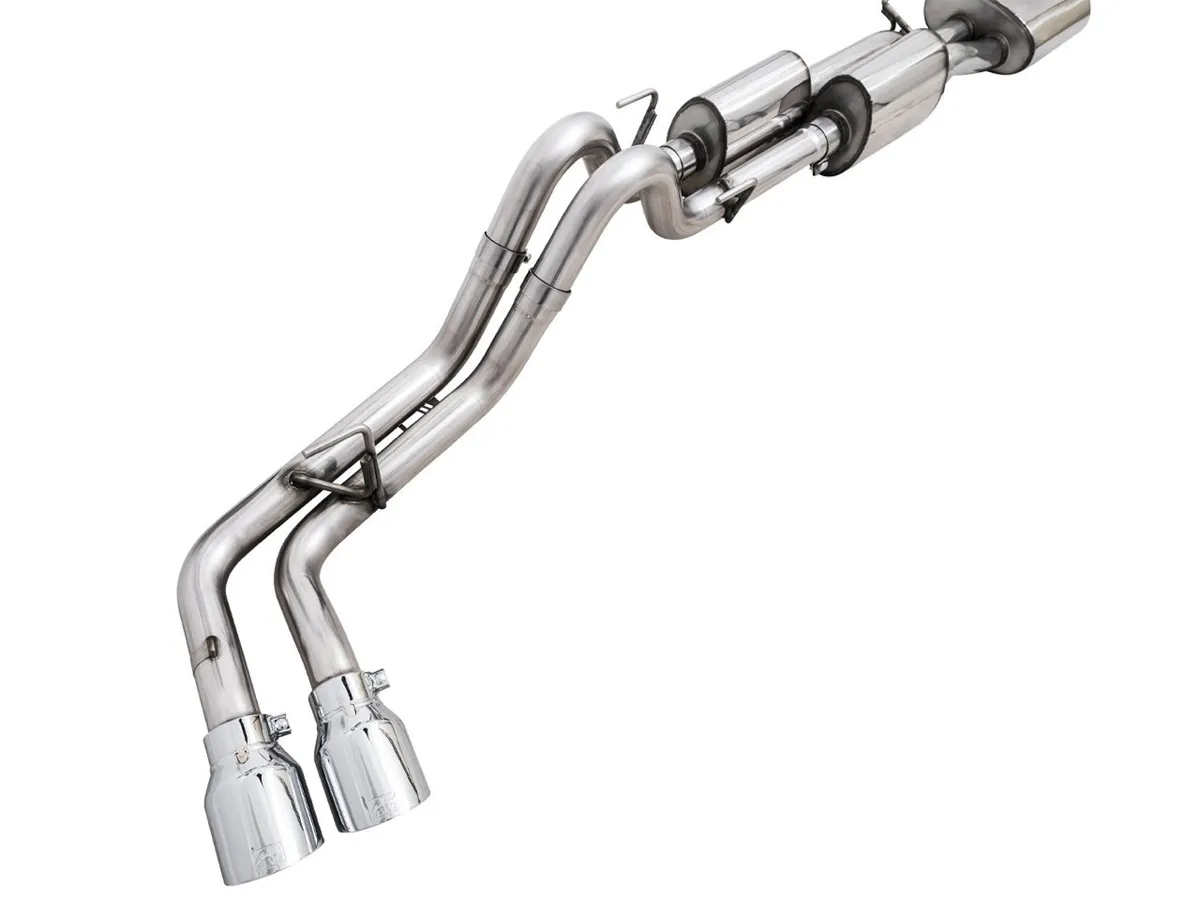 AWE 0FG Exhaust with BashGuard for 3rd Gen Tacoma - Dual Diamond Black Tips product image