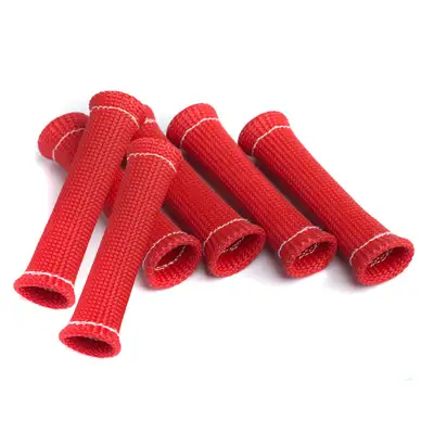 Thermo-Tec Products Plug Wire Sleeve Braided 6 x .375 Inch Up to 750 Degree F Red 6 Pack Thermo Tec