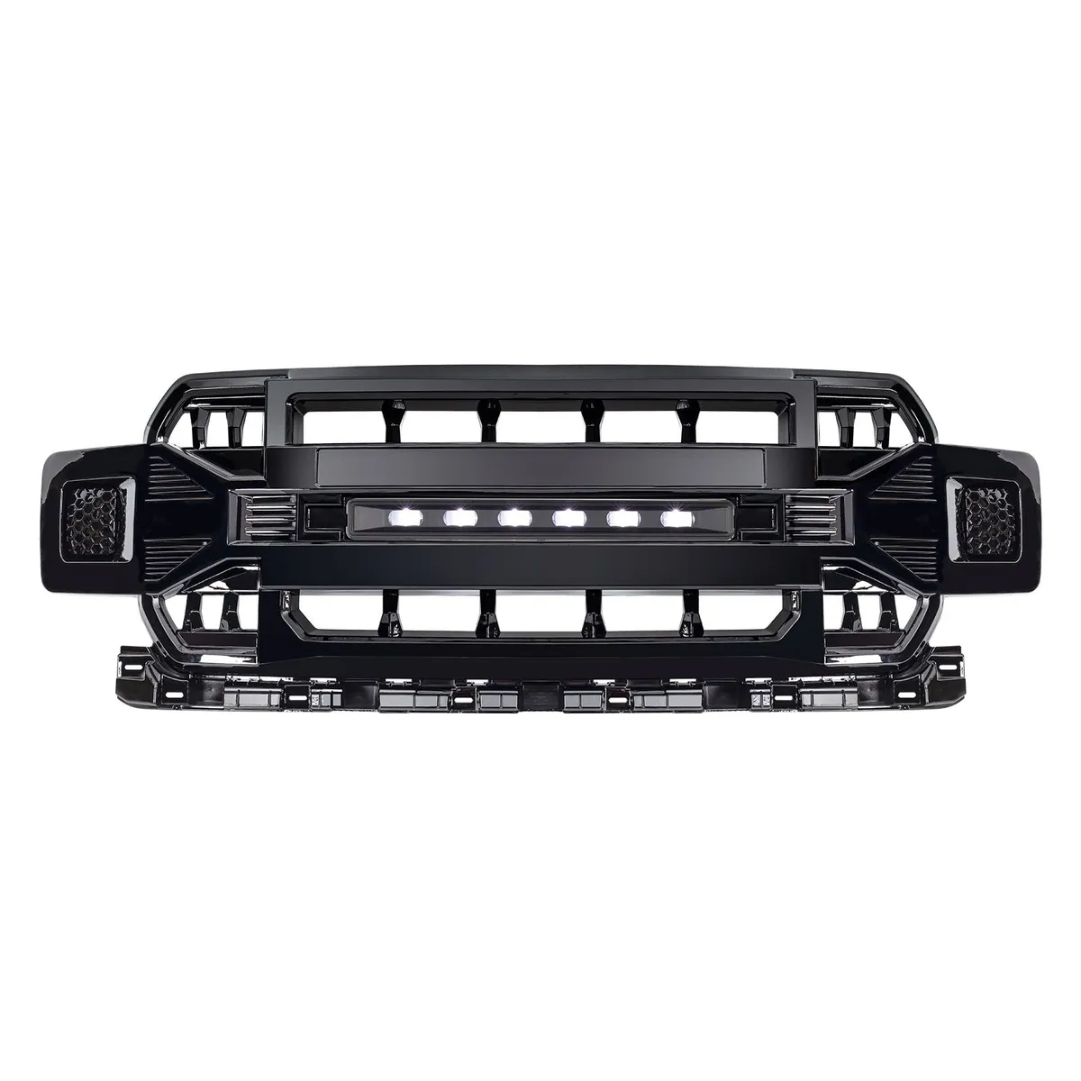 American Modified Amfmaa00120 Armor Grille With LED Off-Road Lights - Matte Black product image
