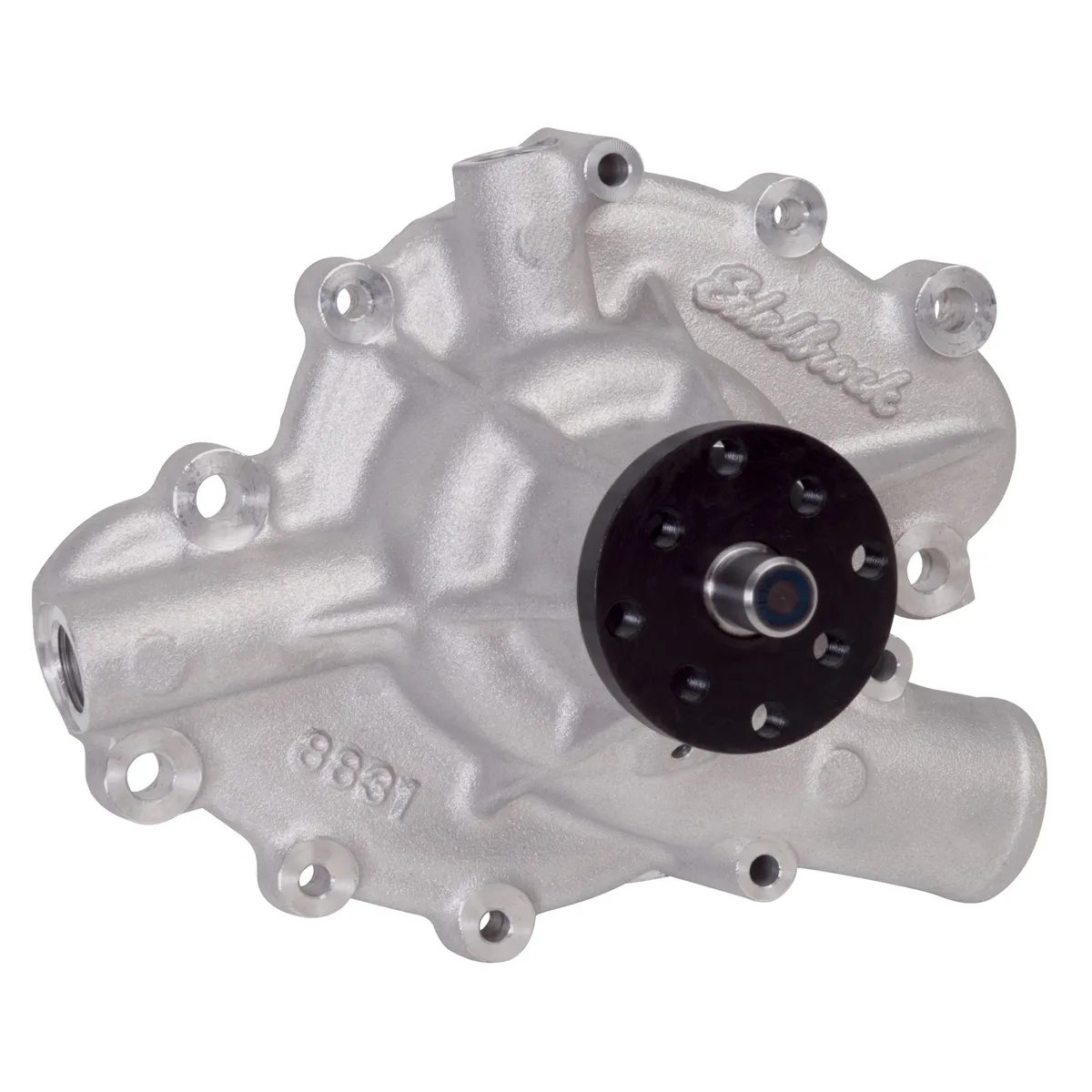 Water Pump, High Performance, AMC/Jeep, 1968-72 AMC 290-401 c.i.d V8 and 1971-72 Jeep 304 & 360 c.i.d V8, Short Style, Standard Rotation, Satin Finish product image
