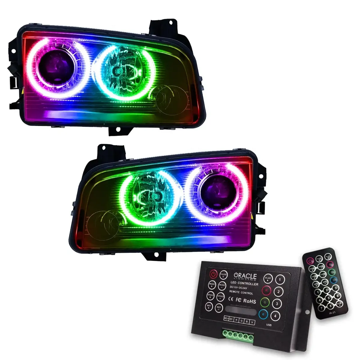 Oracle Lighting 2008-2010 Dodge Charger Pre-Assembled LED Halo Headlights - HID product image