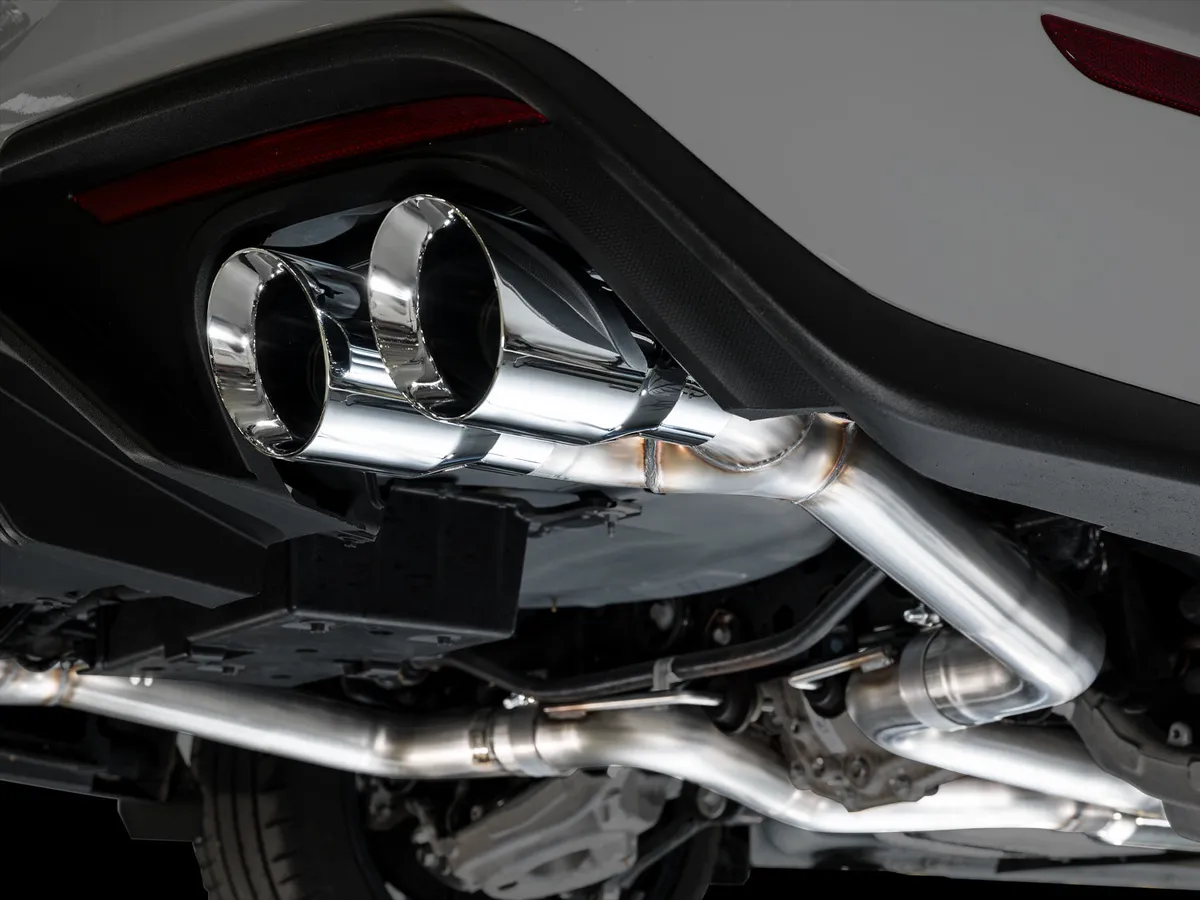 AWE Touring Edition Cat-back Exhaust for the '18-'23 S550 Mustang GT - Quad Chrome Silver Tips product image