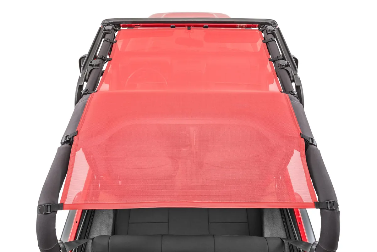Jeep TJ/YJ Mesh Bimini Top ShadeMaker Plus For 92-06 Wrangler TJ/YJ Red MasterTop product image