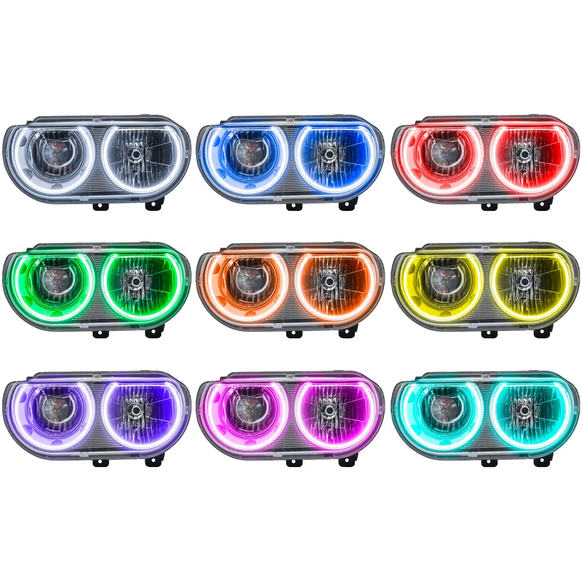 ORACLE Lighting 2008-2014 Dodge Challenger Pre-Assembled Halo Headlights - Non HID - Chrome product image