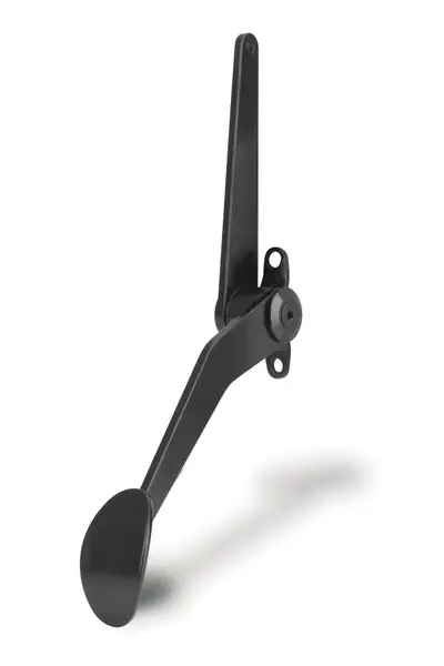 Lokar Throttle Pedal Assembly; Midnight Series Black Steel; Spoon Style; Splined Lower Arm; Incl. Mounting Bracket; Steel;