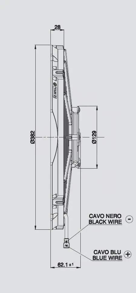 SPAL® 14.00" Inch Electric Fan Puller Style Low Profile 1038 CFM 10 Straight Style blades product image