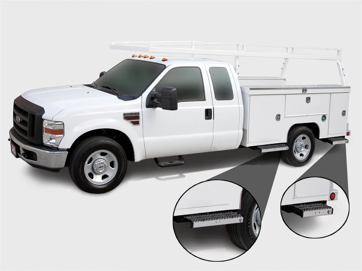 Wts 24in Extra Deep Retractable Step Xp3 Blk Pwdr Coat/Galvanized Nonslip Grip Strut product image