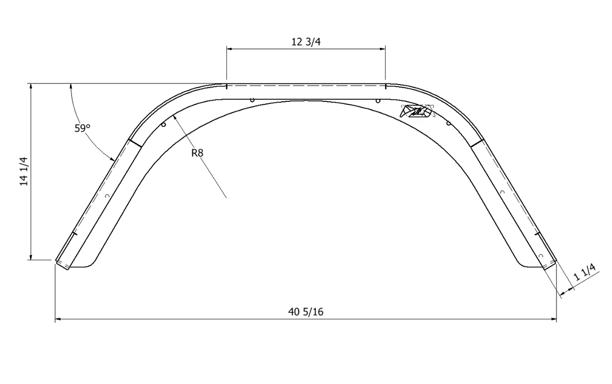 Motobilt Crusher Rear Fender 2in Flares, Bare - TJ/LJ product image