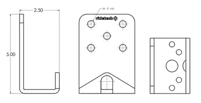 Ridetech Bolt-On Under Frame Air Spring Bracket 1/4 Inch Mild Steel 5x2.5x3.5 Powder Coated Black Ridetech