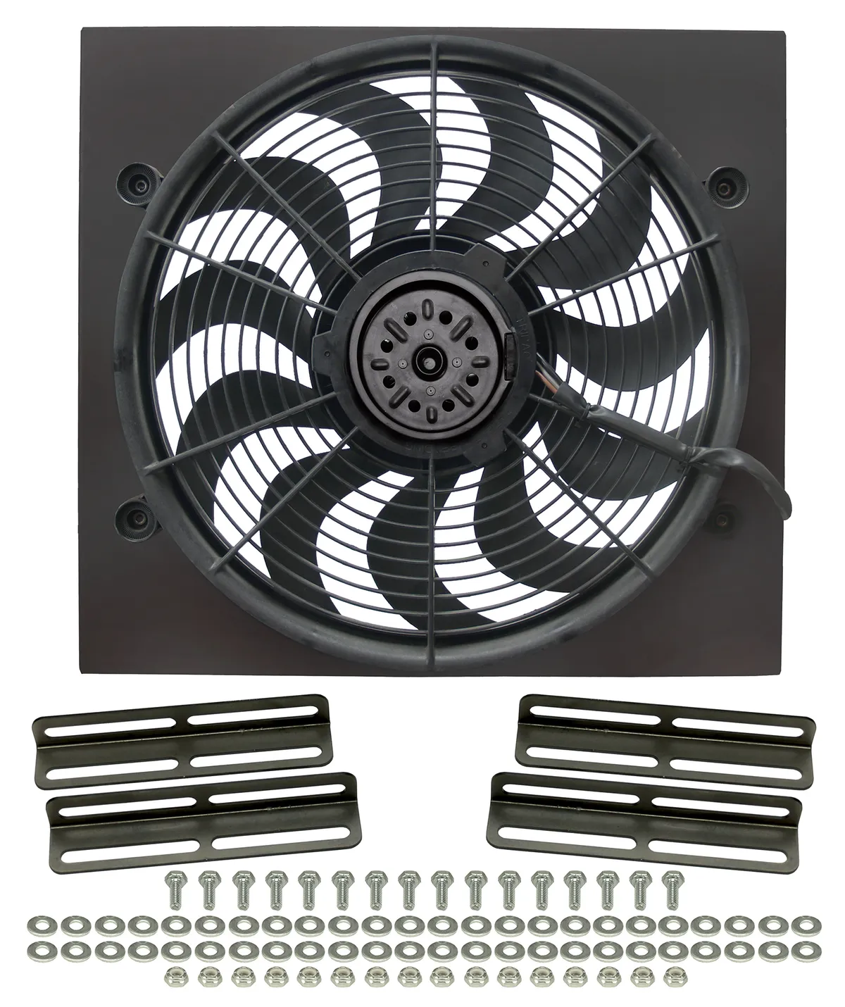 Derale 16919 High Output 17 Electric Puller Fan/Black Steel Shroud Kit product image