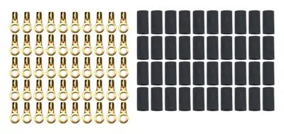 Quickcar Racing Products Ring Terminal 1/4in 8 Ga w/Heat Shrink 50pk
