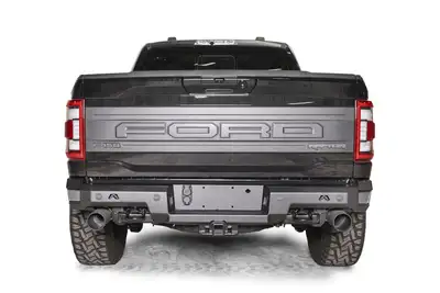 Fab Fours Premium Rear Bumper; 2 Stage Black Powder Coated;