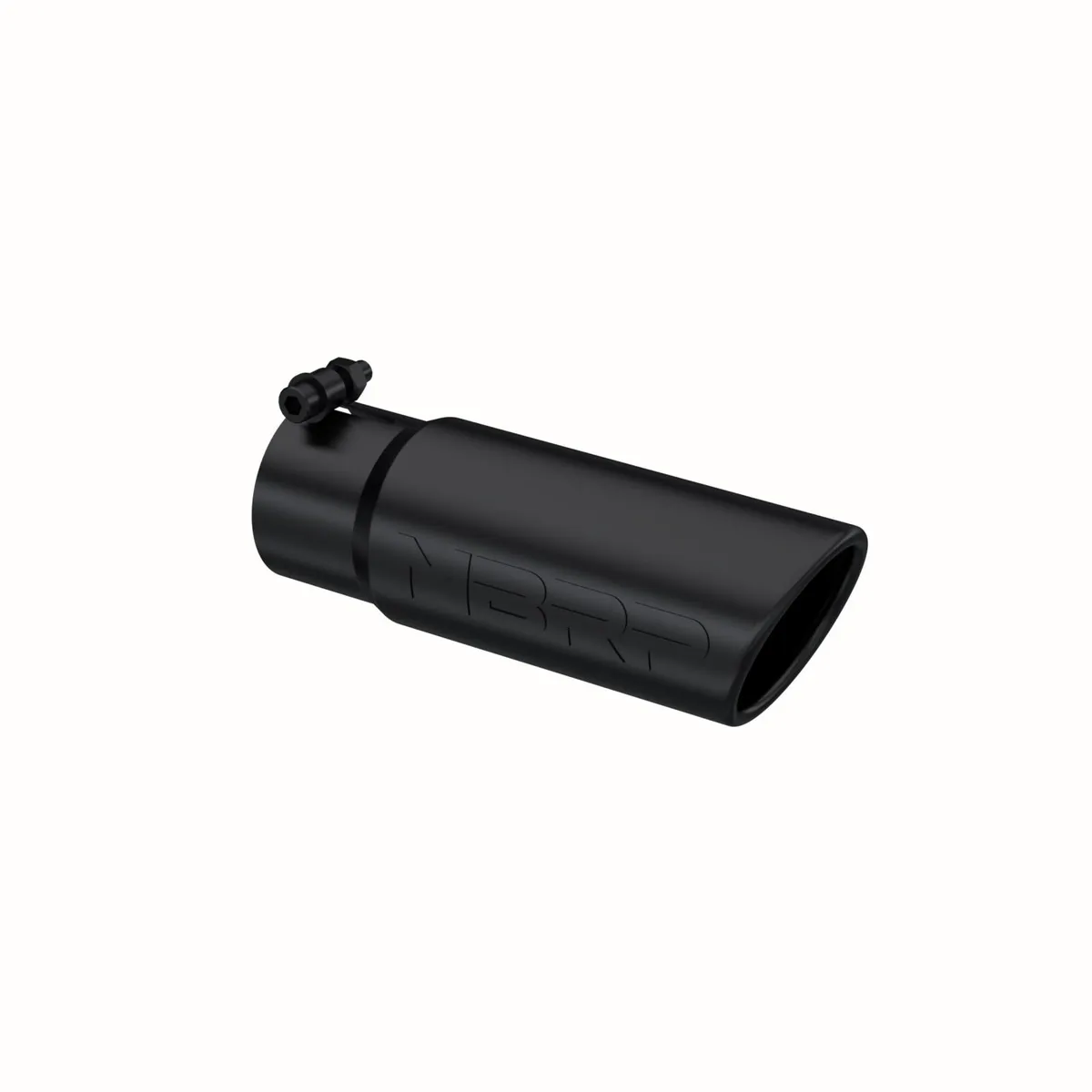 Armor BLK Exhaust Tip; 3 in. Inlet Diameter; 3.5 in. Outlet Diameter; 10 in. Length; Angled Rolled Edge; T304 Stainless Steel; Black Coated; product image
