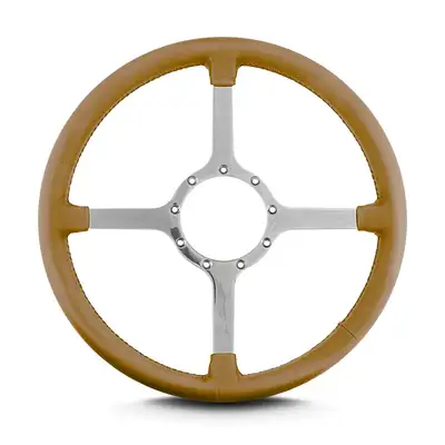 Lokar Lecarra Mark 4 Classic Steering Wheel; Chestnut; Polished Spokes; 15 in.;