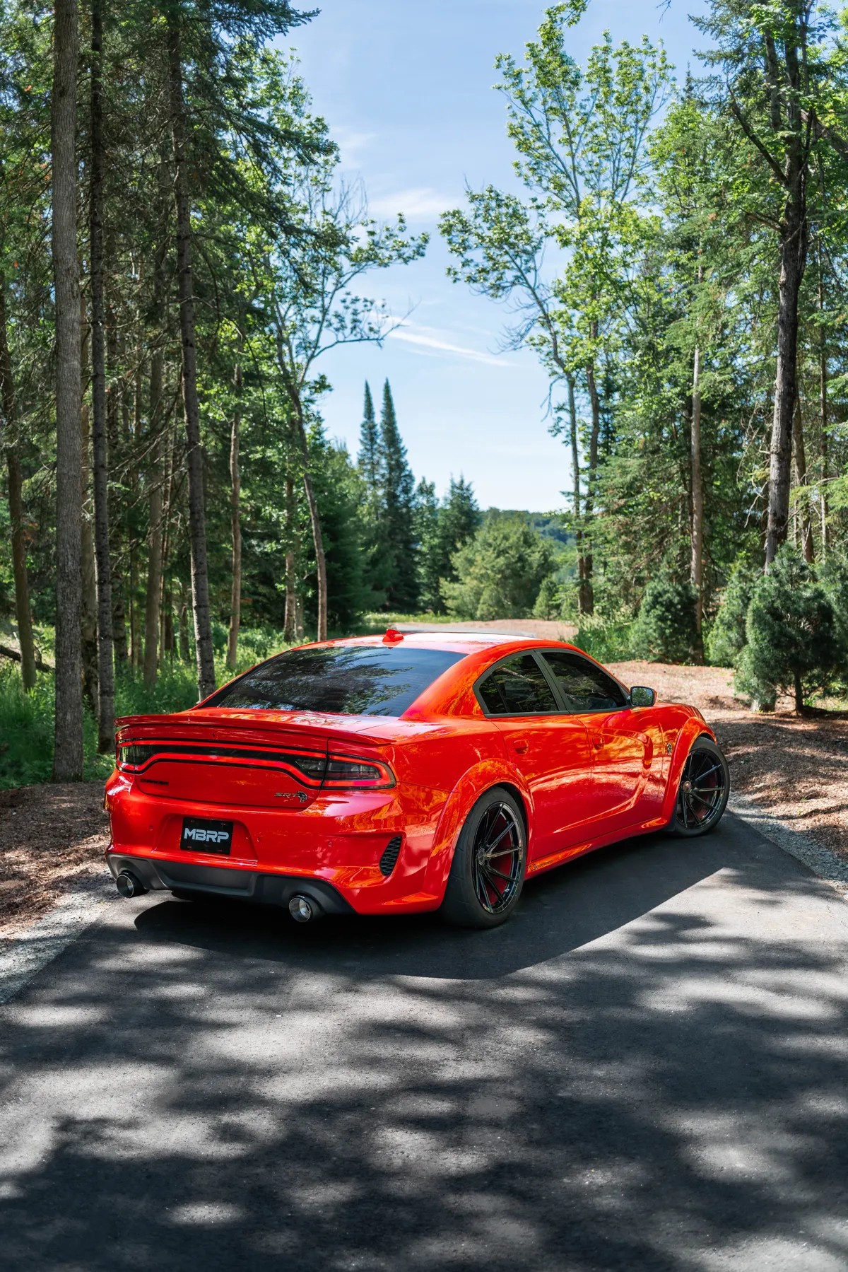 Armor Pro Cat Back Exhaust System; Fits w/Active Exhaust Valve; 3 in.; T304 Stainless Steel; Dual Rear; Race Profile; Dual 5 in. Carbon Fiber Tips; product image