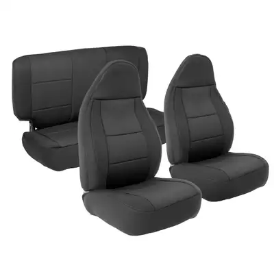 Smittybilt Seat Covers - Neoprene 1997-2002 Jeep Wrangler Black Sides/Black Center Includes Front And Rear