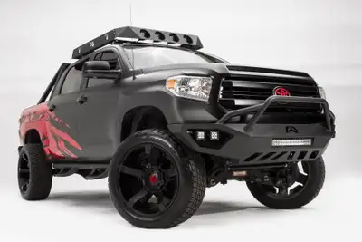 Fab Fours Vengeance Front Bumper; 2 Stage Black Powder Coated; No Guard;