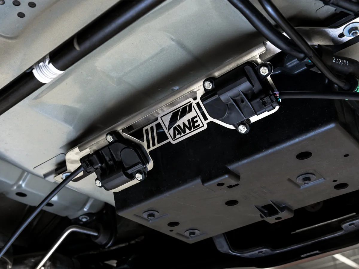 AWE Touring Edition Cat-back Exhaust for the '18-'23 S550 Mustang GT - Quad Chrome Silver Tips product image