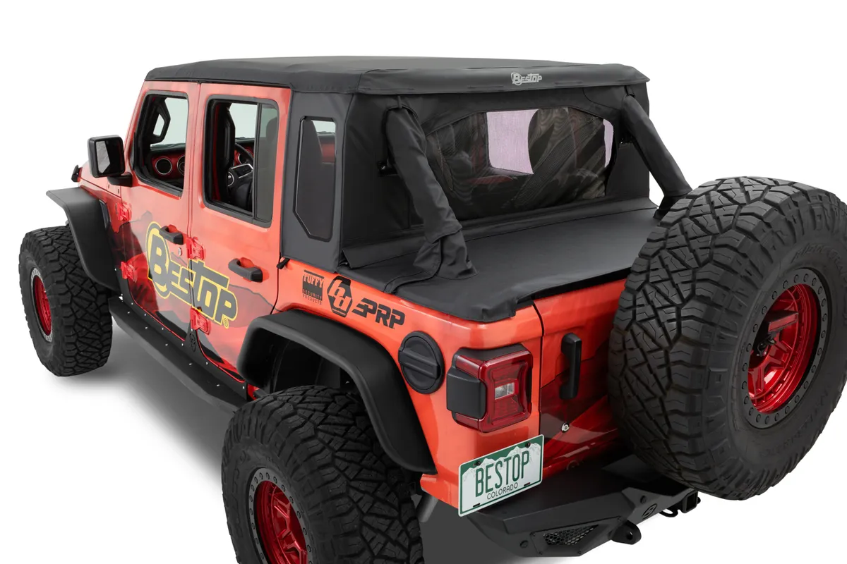 Jeep Wrangler Halftop Soft Top Conversion Kit For Jeep 2018-2023 Wrangler JL 4 Door Black Diamond Bestop product image