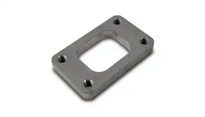 Vibrant Performance Turbo Flange; 44.5mm Bhcch; 85.8mm Bhccw; Mild Steel; 0.5 In. Thickness; M10x1.5 Bhts; 44.5mm Port h; 57.2mm Port w; 66.8mm Overall h; 108.2mm Overall w; 57.2mm Overall Port w;