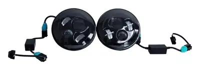 Crown Automotive Jeep Replacement RT Off-Road - Aluminum Black LED Headlight Kit
