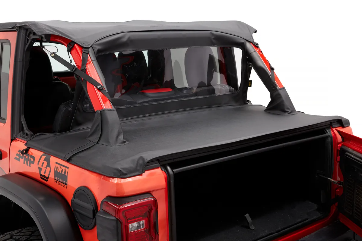 Jeep Wrangler Bikini Top Header Safari Cable Style Bikini Tops For Jeep 2018-2023 Wrangler JL 4 Door Black Diamond Bestop product image