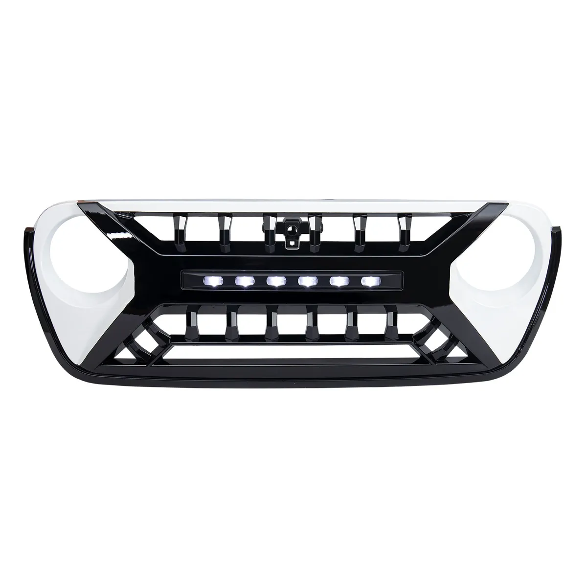Armor Grille W/ Off-Road Lights - White & Black For 18+ Jeep Wrangler JL & Gladiator JT product image