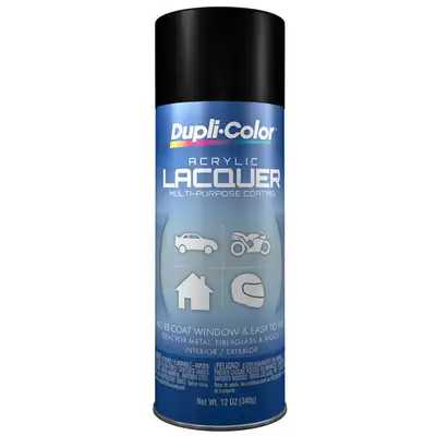 Dupli-Color Premium Lacquer; Flat Black; 12 Oz. Aerosol