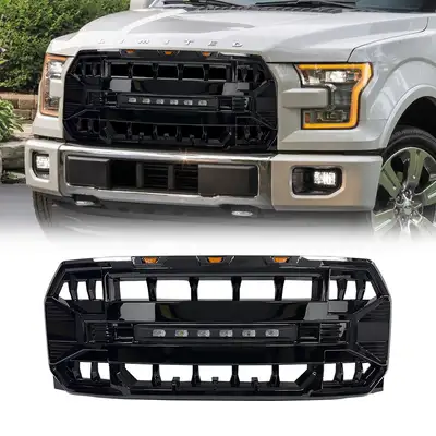 AMERICAN MODIFIED American Modified Amfmaa00115 Armor Grille With LED Off-Road Lights - Matte Black