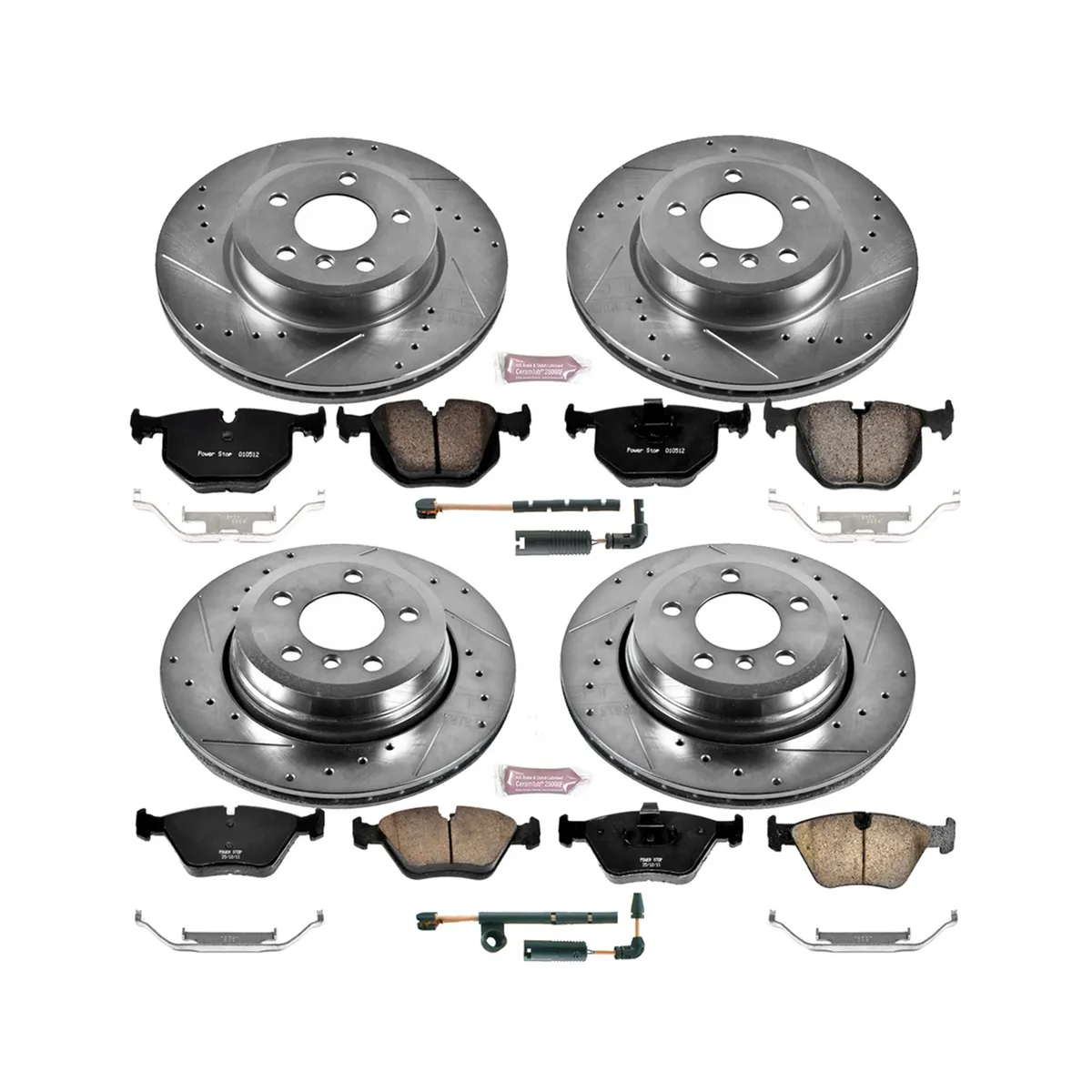 Z23 Evolution Sport Upgrade Kit: Drilled/Slotted Rotors; Carbon-Fiber Ceramic Pads W/Hardware; Pad Sensors product image
