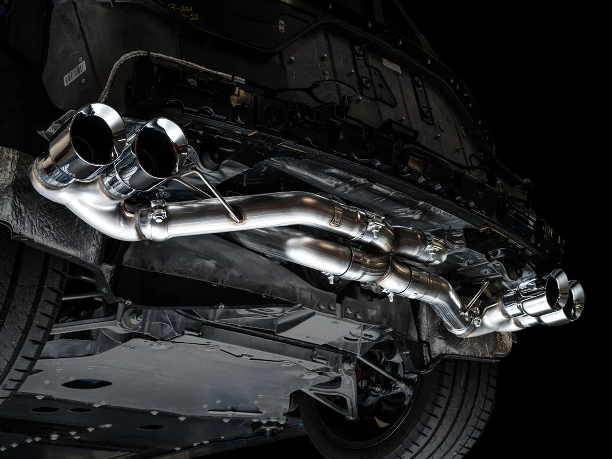 AWE Track Edition Exhaust for C8 Corvette - Quad Chrome Silver Tips product image