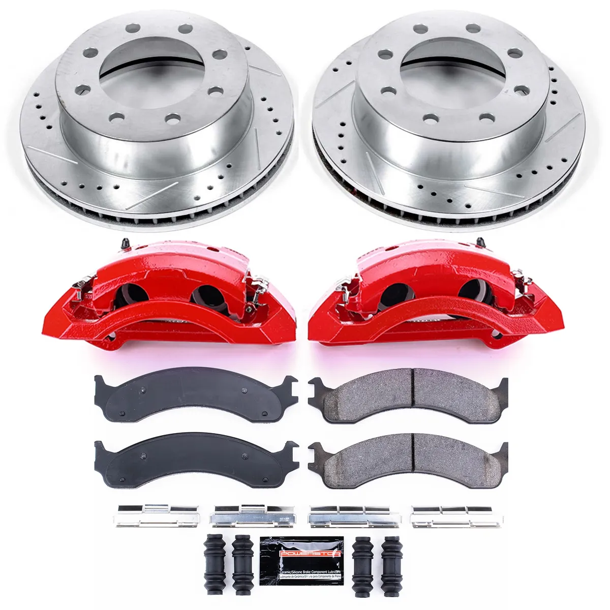 Z23 Evolution Sport Upgrade Kit: Drilled/Slotted Rotors; Carbon-Fiber Ceramic Pads; Powder Coated Calipers product image