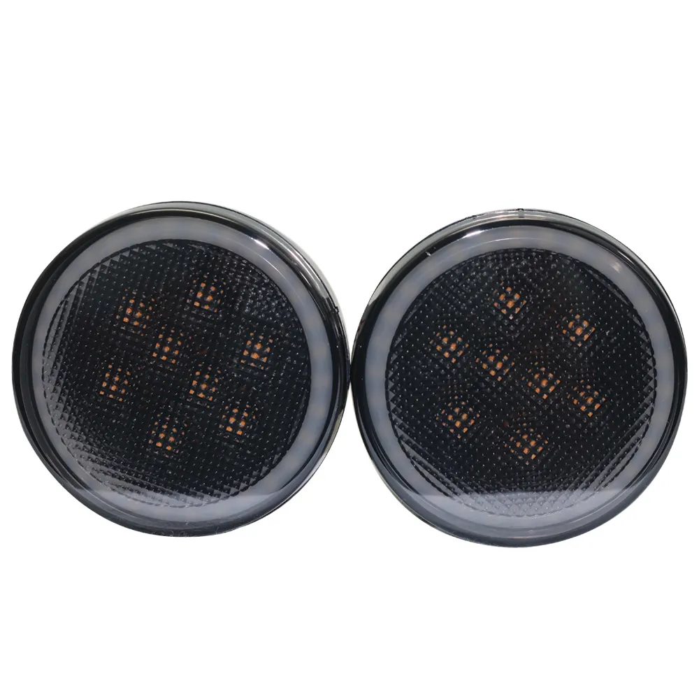 07-17 Jeep Wrangler JK Turn Signal Amber LED Light Kit With White DRL Halo by Race Sport Lighting product image