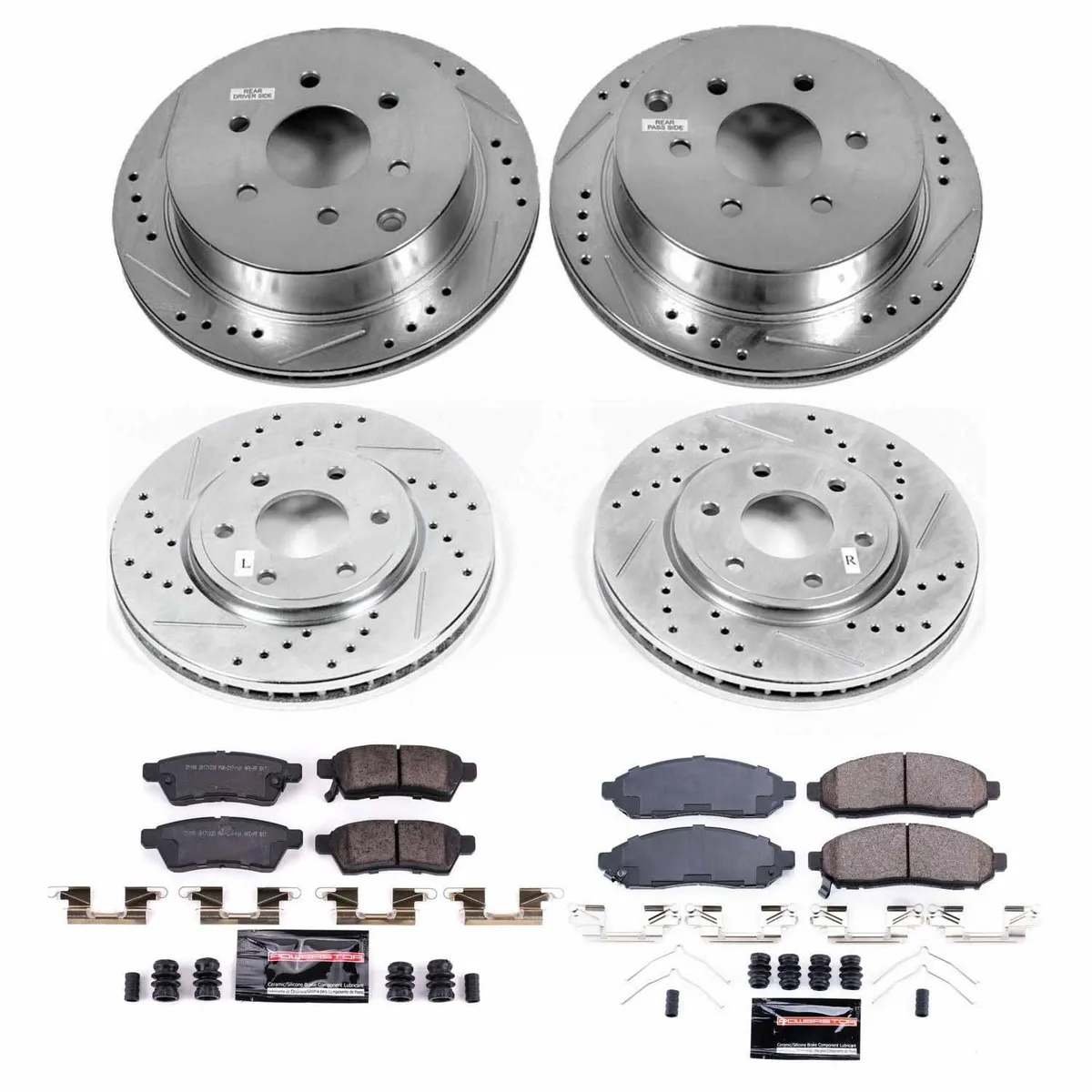 Z23 Evolution Sport Upgrade Kit: Drilled/Slotted Rotors; Carbon-Fiber Ceramic Pads W/Hardware product image
